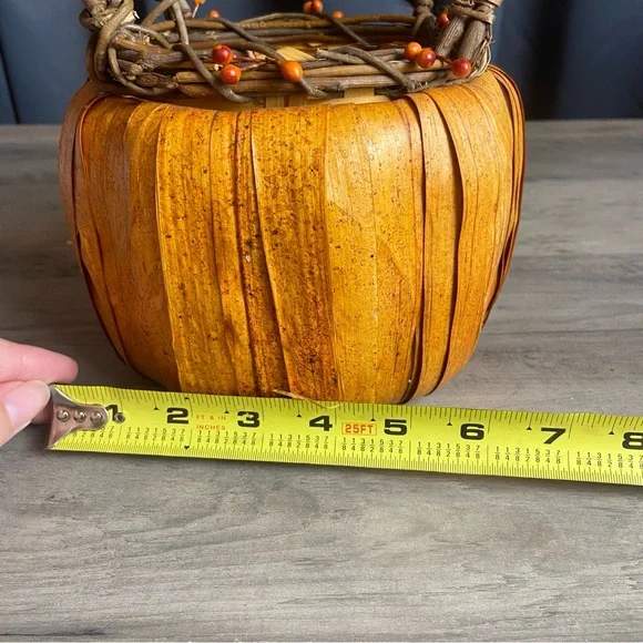Harvest Woven Pumpkin Basket w/ Handles & Autumn - Picture 5 of 7